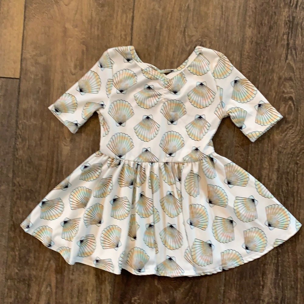 NWT Dot Dot Smile Ballerina Style Dress, Sea Shell Print, SIZE 6-12 Months